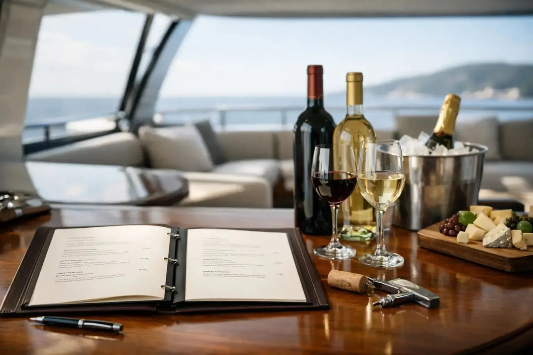 Esempio carta vini per superyacht ben costruita